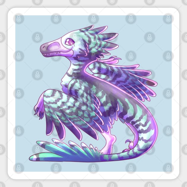 Pastel Velociraptor Magnet by cometkins